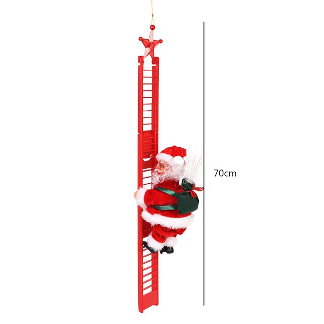 Bolsa trasera Santa Claus operada eléctricamente para decoración del hogar (Red Ladder Santa) JShteea Libre de BPA