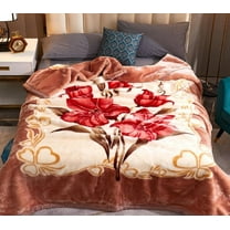 DBOZE Warm Heavy Plush Korean Style Mink Raschel Blanket, 2Ply  Reverisble Silky Touch ,King Size,Burgundy/Cream