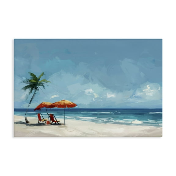 Stupell Industries Beach Chair Symphony Nautical & Beach Painting Wrapped Canvas Art Print Wall Art, 24 x 16