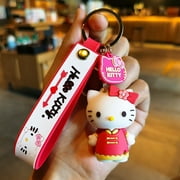 Anime Kawaii Sanrio Hello Kitty Keychain Pendant Holder Key Chain Car Keyring Mobile Phone Bag Hanging Jewelry Kids Toys Gifts WJ047C3