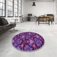 thumbnail image 4 of Ahgly Company Machine Washable Indoor Round Transitional Dark Orchid Purple Area Rugs, 3' Round, 4 of 7
