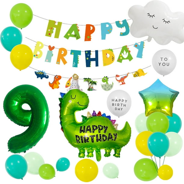Set de globos para fiesta de cumpleaños con temática de dinosaurios, 21 unidades