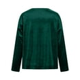 thumbnail image 6 of YanHoo Womens Long Sleeve Cowl Neck Dressy Casual Velvet Tops Plus Size Elegant Velour Blouses Loose Fit Comfortable Soft Basic Tees Green,L, 6 of 8