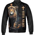 thumbnail image 2 of Lotusprinthandmade Personalized Name God Christian Jesus All-over Print Bomber Jacket S-5XL Multicolor, 2 of 5