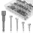thumbnail image 1 of 100pcs Hex Socket Head Screws Stainless Steel Screw Assortment Kit for Ceiling, 1 of 8