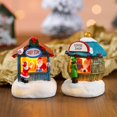 thumbnail image 6 of Shoreew Christmas Winter Village House Ornaments Mini Light-up Christmas Shop with Santa Resin Desktop Figurine Holiday Home Decor, 6 of 6