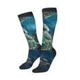 thumbnail image 2 of Fotbe Artistic Turtle Earth print Women's Men's Novelty Crew Socks Cotton Socks Knee High Socks for Walking,Running,Nurses,Pregnancy, 2 of 8