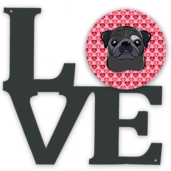 Black Pug Metal Wall Artwork LOVE