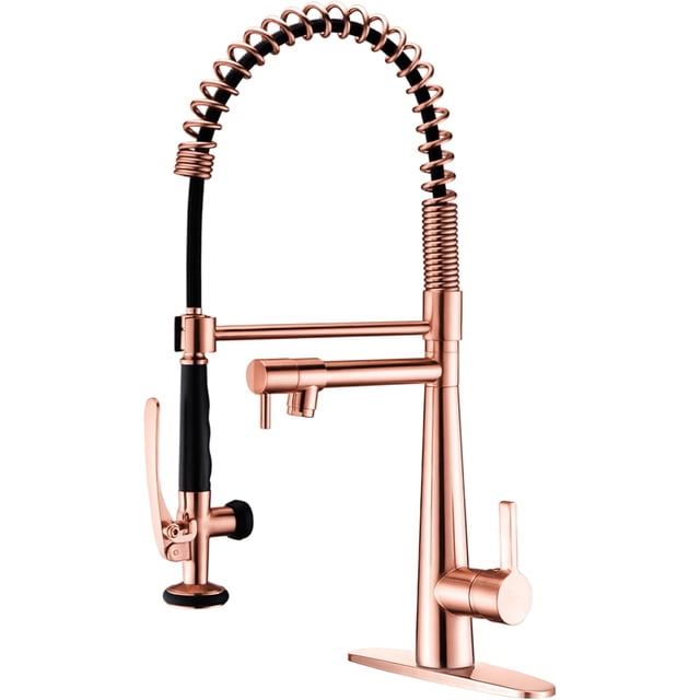 Robinet de Cuisine à une Poignée de Style Commercial en Acier Inoxydable, Pré-Rinçage, à Bec Rétractable, Robinets d'Évier de Cuisine en Nickel Brossé, Robinet d'Évier Rétractable