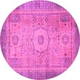 thumbnail image 1 of Ahgly Company Indoor Round Abstract Pink Modern Area Rugs, 4' Round, 1 of 4
