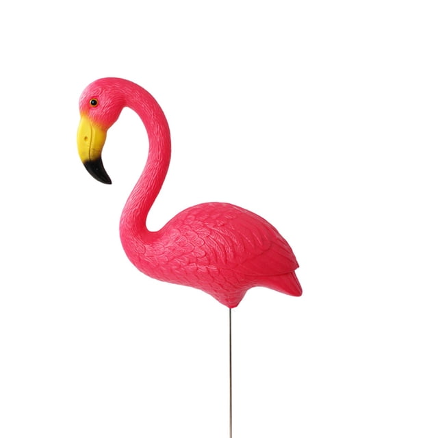 Adorno artístico para patio Colamx estatua de pájaro con estaca de jardín flamencos Rosa 295x23cm 36cm