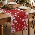 thumbnail image 3 of Christmas Snowflakes Table Runner 13x48in Non-Slip Cotton Linen Table Runners, Xmas Red Dresser Scarves TableRunner for Dinner Kitchen Dining Wedding Party, 3 of 9