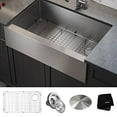 thumbnail image 3 of KRAUS 33 x 21 Pouces Standart PRO™ Style Ferme Moderne Tablier Plat devant Calibre 16 Bol Simple Acier Inoxydable Évier de Cuisine, 3 of 17