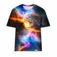 thumbnail image 6 of YueHuiYing Galaxy Shirt for Women Space Print Loose-Fit Short Sleeve Crewneck Casual Blouse Summer Graphic Tee Tops Cute Streetwear, 6 of 6