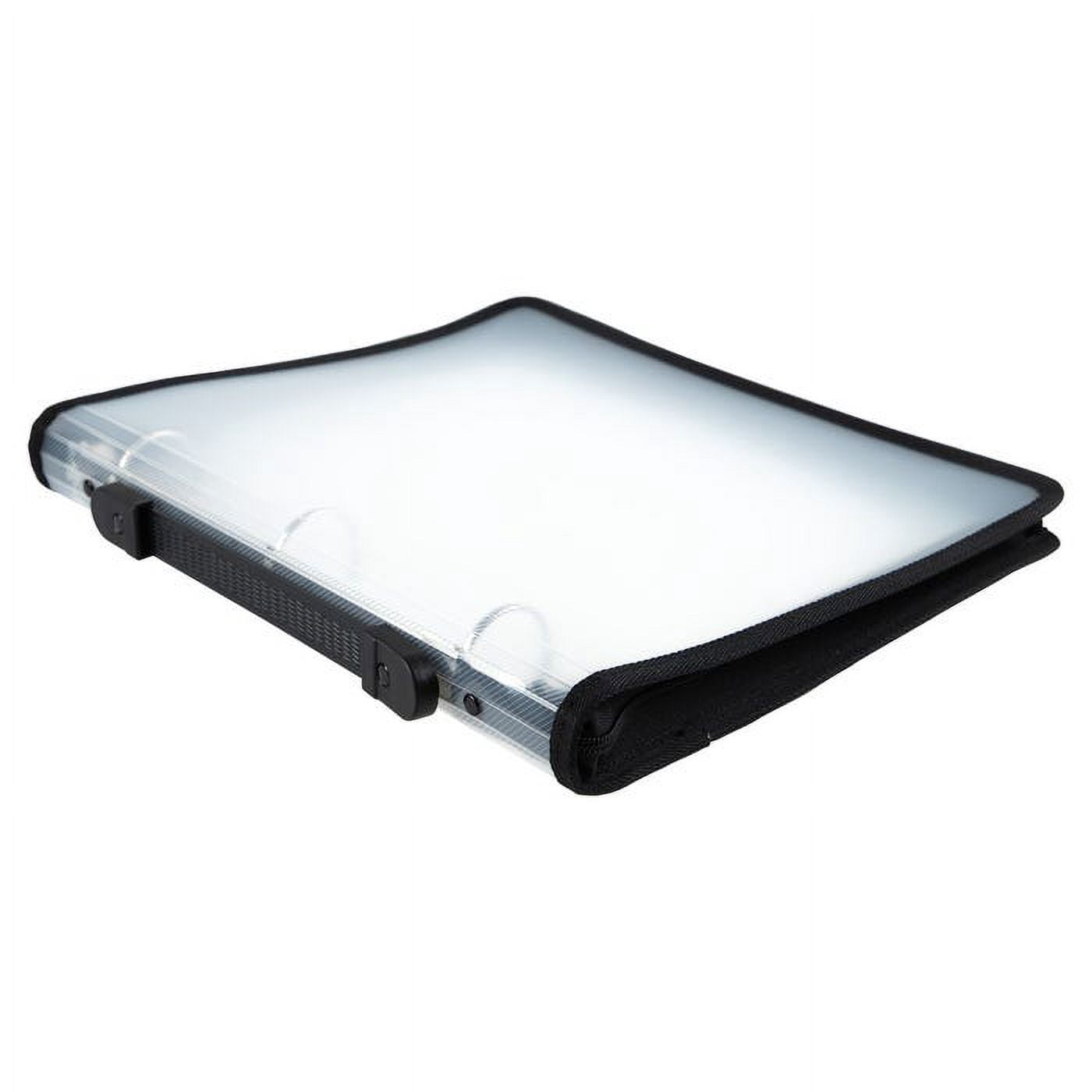 JAM Paper Plastic Zipper Binders, 11.5 x 10.25 x 1.5 inches, Clear, 1 Pack