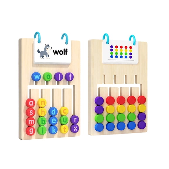 ‌BUTOMKY Kids Montessori Phonics & Puzzle Toys - Double-Sided Wooden Sliding Maze (Color Matching), Preschool Educational Sensory Games for 3-6 Year Olds, Travel/Birthday Gift for Boys Girls