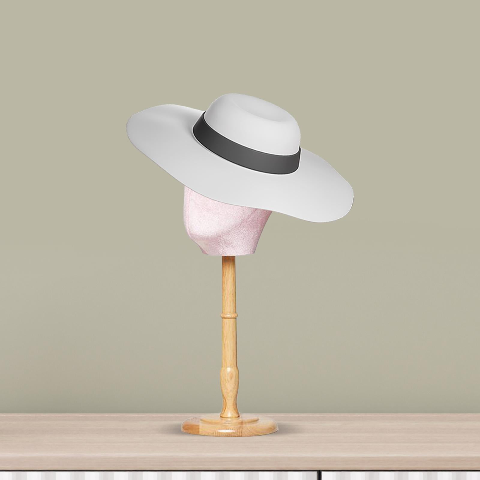 Hat Head Display Multipurpose Mannequin Head Model for Home Salon and Travel Pink Tall Base