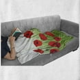 thumbnail image 5 of Flower Soft Flannel Fleece Throw Blanket, Grass Flowers Butterfly Floral Arrangement Summer Greenland Work of Art Print, Cozy Plush for Indoor and Outdoor Use, 60" x 80", Green and Red, by Ambesonne, 5 of 5