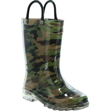 

Boys Western Chief Lighted PVC Camo Rain Boot Camo 11 M