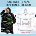 thumbnail image 4 of Oversized Wearable Blanket Hoodie,Black Cartoon Dinosaurs Rawr Pattern Sherpa Blanket Hoodie with Super Pockets,Super Warm Fuzzy Pullover for Women & Men, 4 of 6