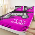 thumbnail image 3 of Manfei Modern Gamepad Gamer Queen Sheet Sets,Circle Dots Flat Sheet,Gray Pink Black Queen Fitted Sheet For Boys Kids,Ultra Soft Home Decor,4-Piece, 3 of 7