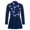 thumbnail image 3 of dPois Kids Girls Swim Cover Ups Long Sleeve Swimming Dress UPF 50+ Rash Guard Swimwear Beachwear Top Navy Blue 8, 3 of 5