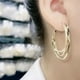 thumbnail image 2 of Aretes de Triple Capa con Luz Fluida, Aretes Grandes de Aguja de Plata 925 para Mujer, Aretes y Aretes de Plata Simples y Versátiles, 2 of 10
