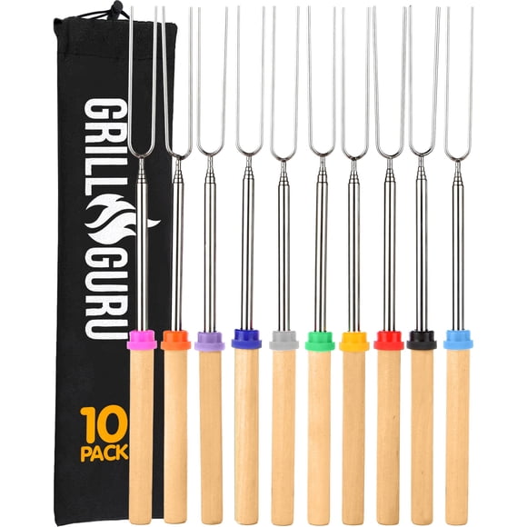 Palitos para asar malvaviscos Grill Guru de 81 cm, paquete de 10
