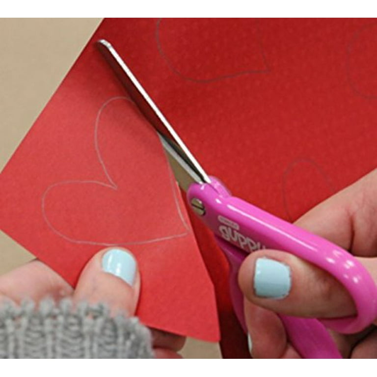 Stanley Guppy 5-inch Blunt Tip Kids Classroom Scissors, Pink