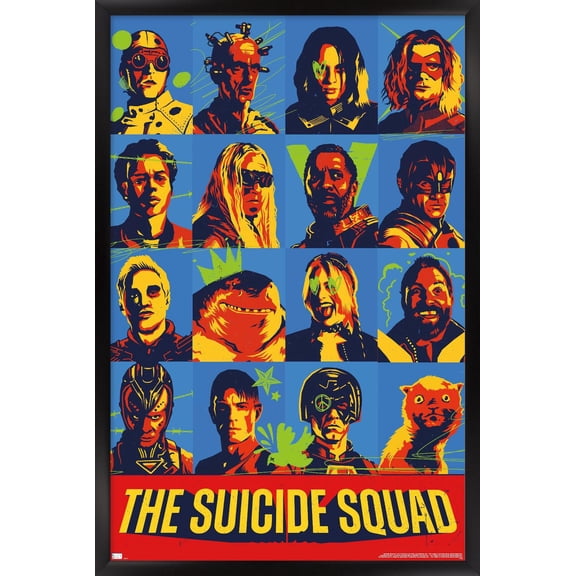DC Comics Movie The Suicide Squad - Grid Wall Poster, 22.375" x 34", Framed