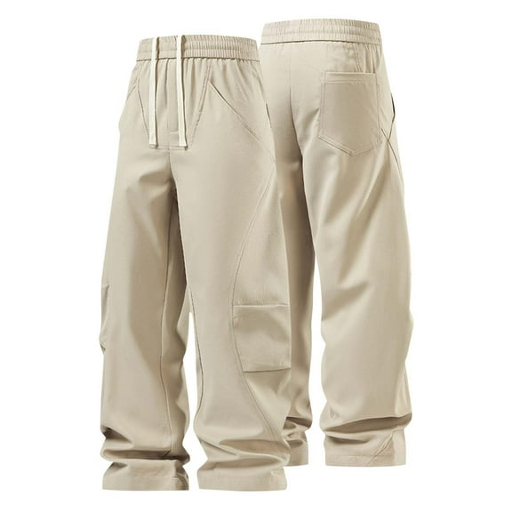 HOMADLES Mens Joggers Sweatpants Relaxed Fit Straight Leg Running Jogger Pants Khaki 3XL