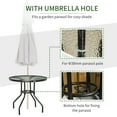 thumbnail image 4 of Outsunny 31.5' Round Outdoor Dining Table with Umbrella Hole Powder-coated Steel Frame, Black (1 Count), 4 of 10