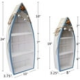 thumbnail image 5 of Attraction Design Wooden Boat Shelf Set of 2, Beach Theme Standing Display Boat with 3 Shelves Fish Net Star Fish Shell Nautical Decor (Boat Shelf 2 Set), 5 of 7