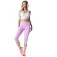 thumbnail image 4 of Women's High Waist Pocket Activewear Leggings, Lavender, Capri, M, 4 of 5