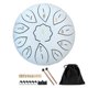 thumbnail image 1 of Rain Drum for Outside, Steel Tongue Drum 11 Notes 6 Inches Chakra Tank Drum Steel Percussion Padded Mallets, 1 of 5
