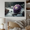 thumbnail image 2 of Designart A Blooming Purple Dahlia Flower In Winter I Canvas Wall Art, 2 of 5