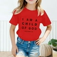 thumbnail image 2 of Teen Clothes For Girls Letter Toddler Girl Short Sleeve Shirt Round Neck Girls Summer Outfits 12-14 Years Girl Outfits Cute&nbsp;Girl&nbsp;Clothing, 2 of 4