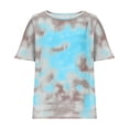 thumbnail image 5 of Women's V-Neck Retro Style Top Short Sleeve Tie Dye Print Summer Blouse Casual Comfortable Unique Pattern Tee for Women, 5 of 6