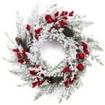 thumbnail image 2 of Ataucjin 18" Artificial Christmas Wreath Snow Flocked White Winter Wreath With Pine Cones Berries Apples Christmas Decoration For Front Door Fireplace Table Centerpiece Home, 2 of 7