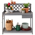 thumbnail image 1 of Banco para macetas Best Choice Products, exterior, jardín, gris, 1 of 7