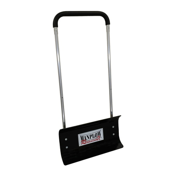MANPLOW RevolutionX 24 Inch HDPE Snow Pusher with Aluminum U Handle