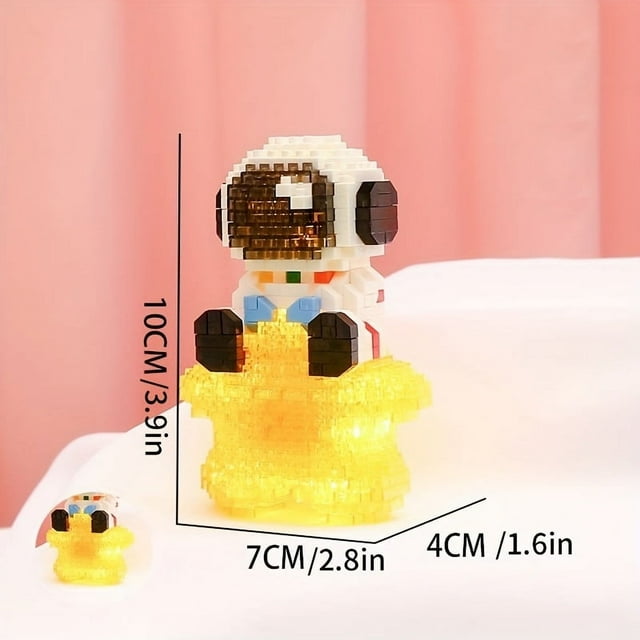 1008pcs Mini Building Blocks Building Kits, Astronaut Space Toys With Led Lighting Kit Gifts