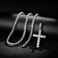 thumbnail image 5 of Charles Raymond Iced Out Cross Pendant on Tennis Chain for Men or Women - Bling'ed Out Hip Hop Jewelry on Blast! - Gold or Silver and Size Your Choice - TN001 Cross (24" Silver), 5 of 5