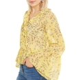thumbnail image 3 of I.N.C Womens Floral-Print Ruffled Blouse, Yellow, X-Small, 3 of 3