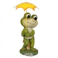 thumbnail image 2 of Alpine Corporation Smiling Frog with Yellow Umbrella Statue, 2 of 5