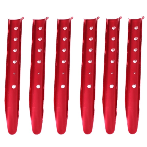 6 Pack Snow Sand Tent Stakes Pegs Aluminum U-Shaped Lightweight Heavy Duty Ground Nails for Beach Shade Canopy Camping Hiking
