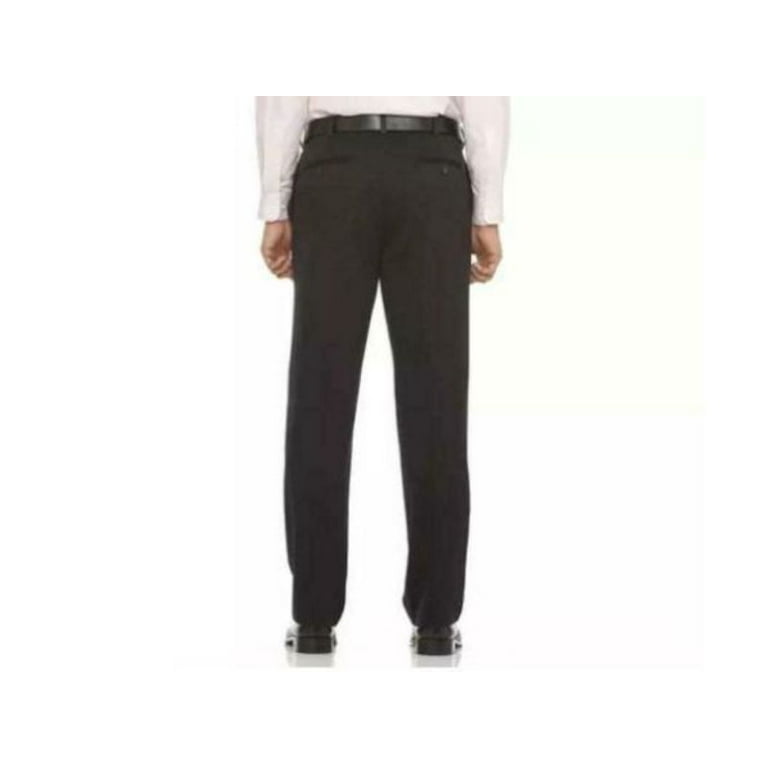 Perry Ellis Men's Portfolio Stretch Straight Leg Flex Flat Front Dress Pants  (Black, 34x29) - Walmart.com