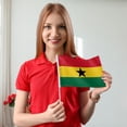 thumbnail image 6 of Ghana Stick Flags 5.5x8.2 Inch, 6 Pack Handheld Mini Flags for African Heritage Events & Sports Supporters, 6 of 8