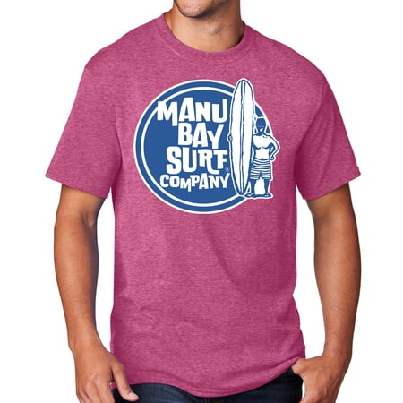 Men s Manu Bay SURFER DUDE T-shirt 3XL Heather Sangria