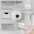 thumbnail image 3 of Dispensador de jabón automático de 300 ml para montaje en pared, sin perforaciones, recargable, sin contacto, carga USB con sensor, apto para cocina, baño, hotel (blanco), 3 of 7